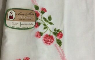 Springmaid Embroidered Rose Turnback